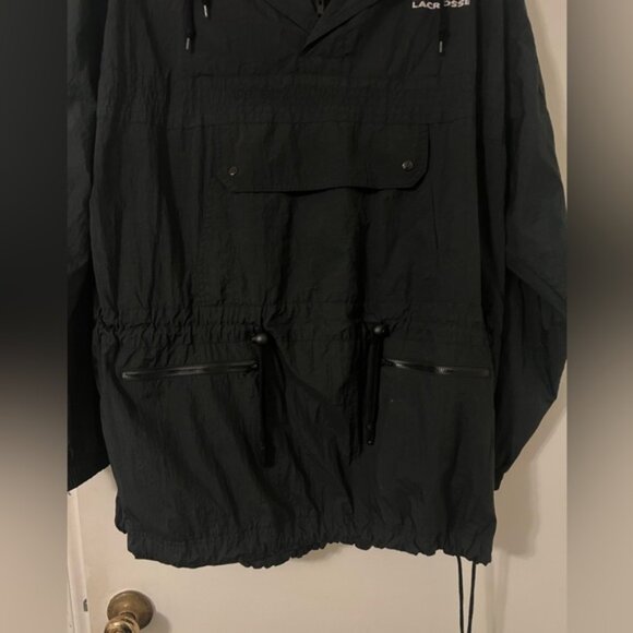 Vintage STX Lacrosse Jacket Black Mens SizeXL Anorak Coat zipped pockets - Picture 3 of 15
